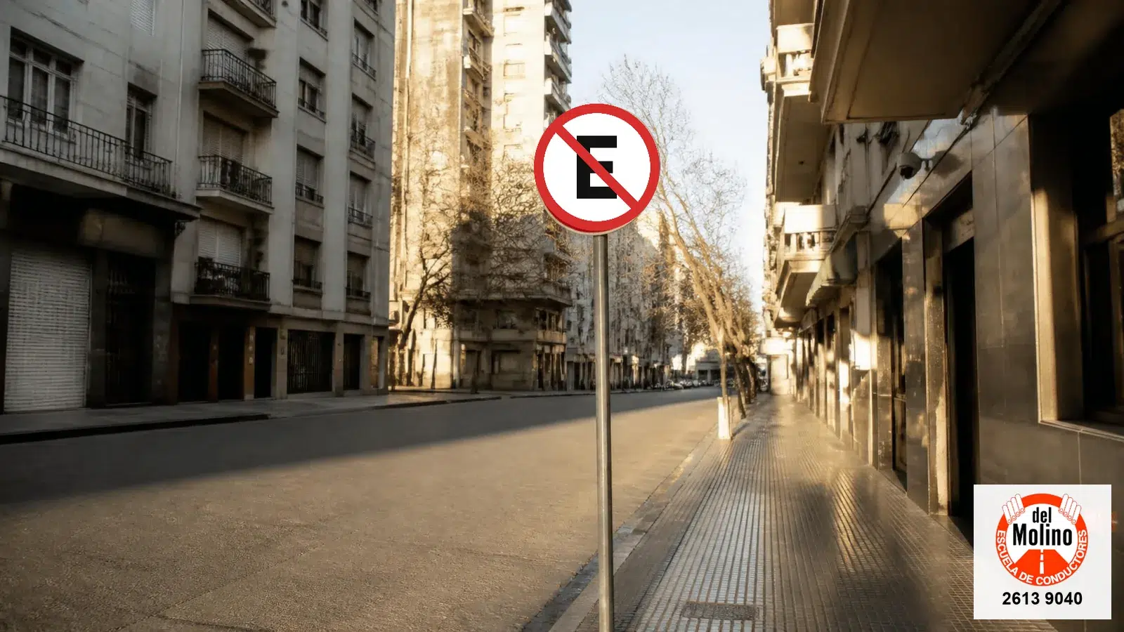 Cartel de prohibido estacionar 2 cartel de prohibido estacionar en una calle céntrica de Montevideo