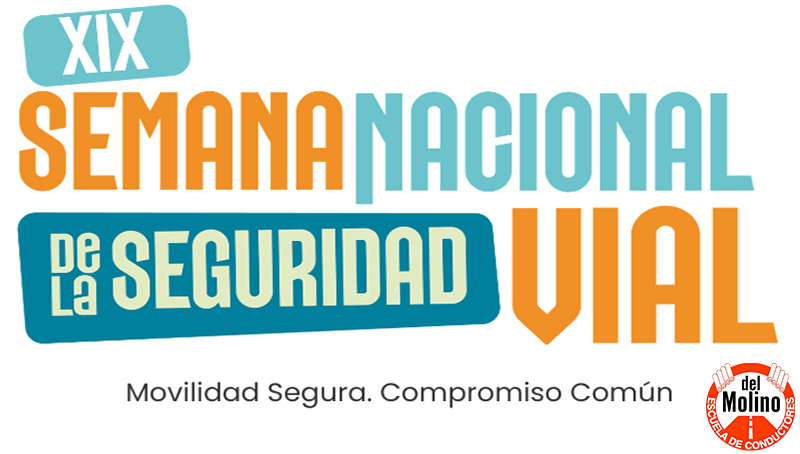 XIX Semana Nacional de la Seguridad Vial en Uruguay 2026, lema Movilidad segura, compromiso común, con el logo de Academia Del Molino
